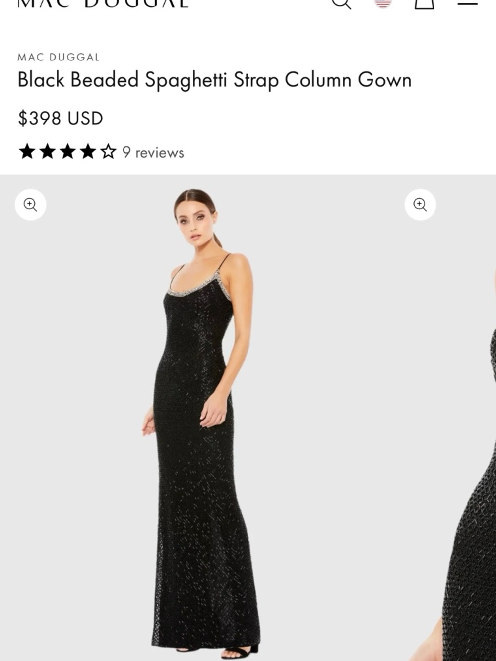 Mac Duggal spaghetti strap beaded gown